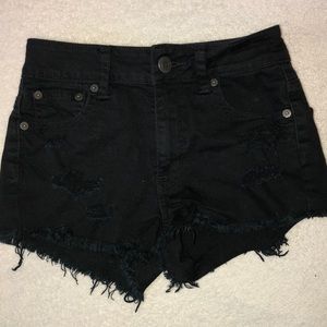 Black American eagle Jean shorts ripped